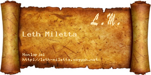 Leth Miletta névjegykártya